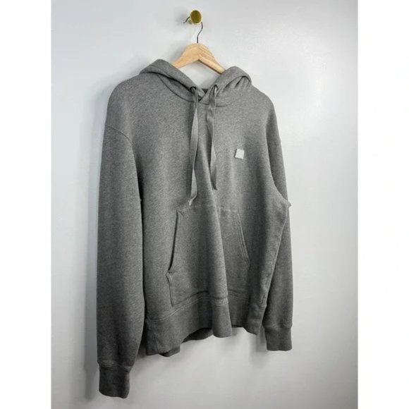 Acne Studios Ferris Face Ribbed Long Sleeve Men's Hoodie Gray Size: Large NWOT - Picture 3 of 8